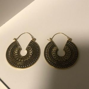 Gold medallion earrings